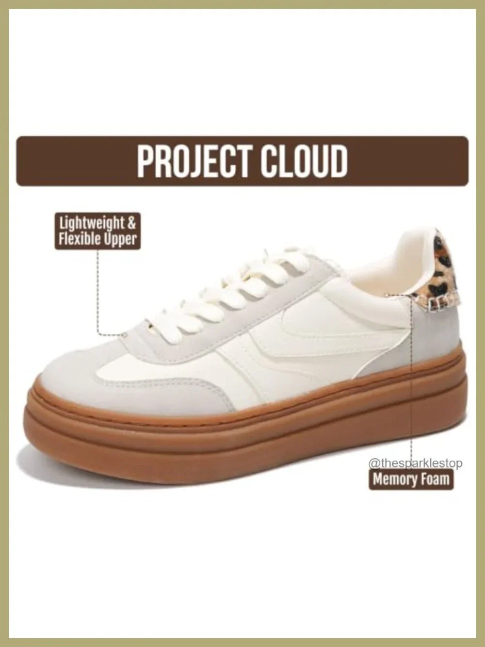 Women's Breathable Platform Sneakers Memory Foam Lace-Up Fashion